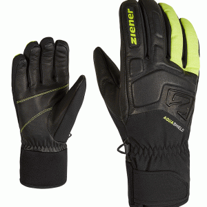 Ziener Herren Ski Handschuhe Glyxus AS Schwarz Lime Grun 8,5 Gelb AquaShield Men