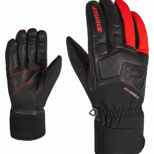 Herren Ziener Gluxus AS Skihandschuhe Rot Red AquaShield Ski Gloves