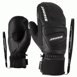 Ziener Herren Renn faustlinge GUARDi GTX 8,5 Schwarz Leder GoreTex Race Mitten