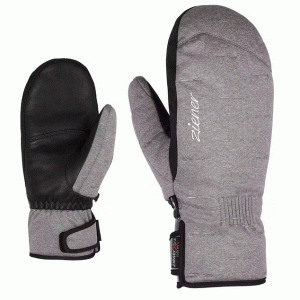 Ziener Kornili AS PR Skifaustlinge Grau PrimaLoft mit AquaShiles Extra Warm Ski Gloves Ziener Kornili