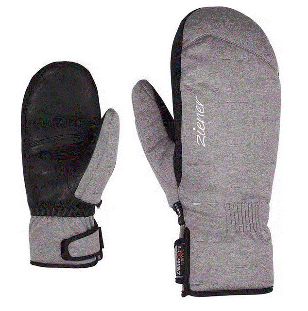 Ziener Kornili AS PR Skifaustlinge Grau PrimaLoft mit AquaShiles Extra Warm Ski Gloves Ziener Kornili