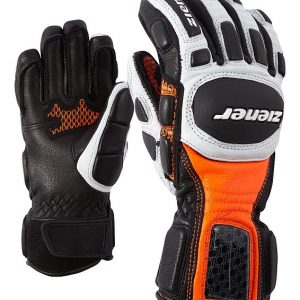 Ziener Junior Renn Skihandschuhe LEXO 5,5 Orange Weiss 9 134 Kids Race Gloves