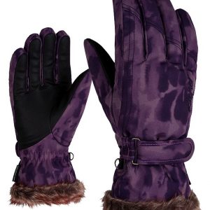 Ziener Damen Ski handschuhe KiM Lila Purple Print 7,5 Ladies Glove ThermoShield