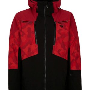 Ziener TiNTU Herren Skijacke Black Red Camo Print 56 Jacket Black Rot Schwarz