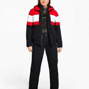 Oberau-Skibekleidung Ladies ski-outfit Ziener TINDIA Z Lady Rot Red Ski Jacket Oberau Skibekleidung de Ski Jacket Damen Skijacke
